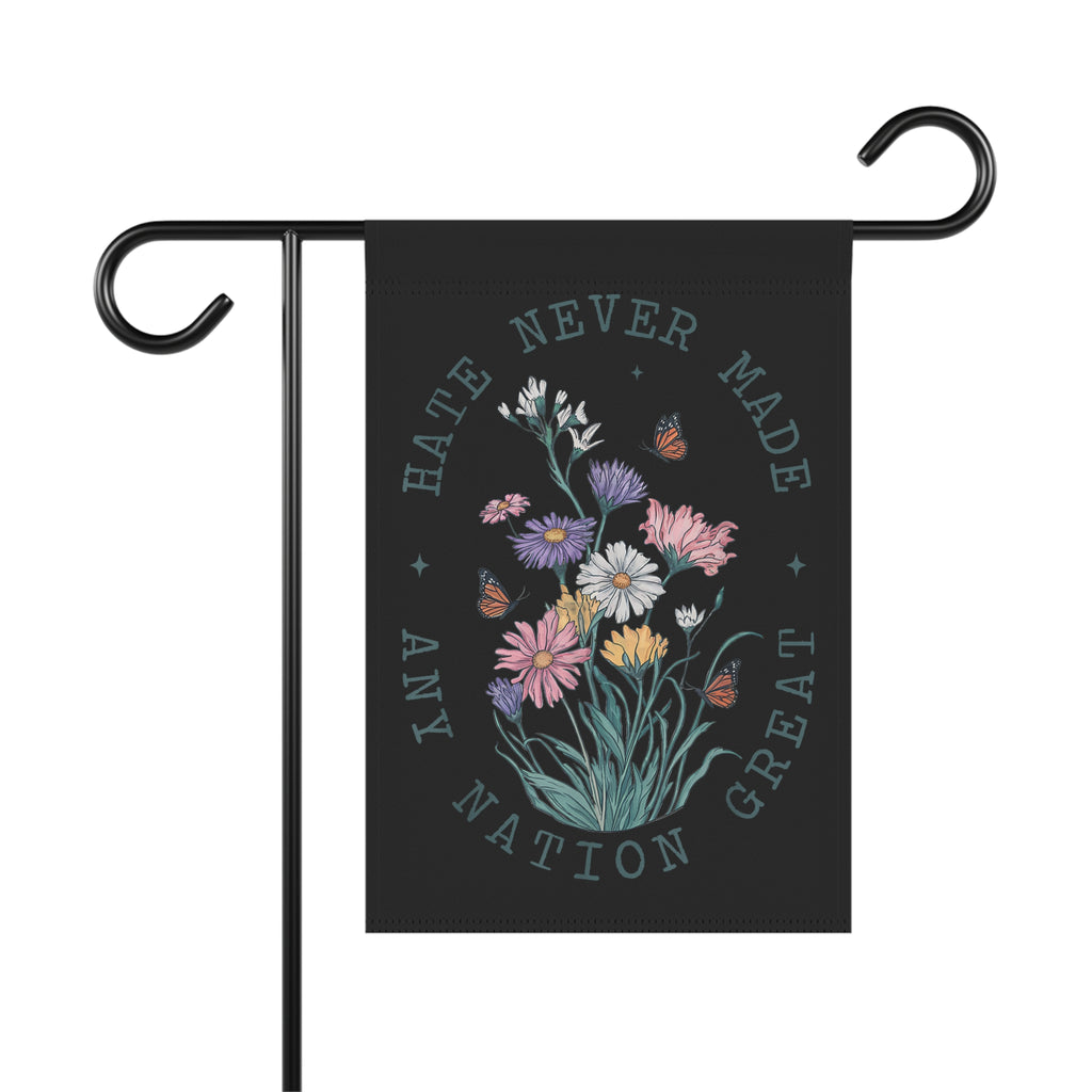 Flag, Political Protest Banner, Protest Sign, Garden Decor, House Decoration, Anti Trump Wildflower Design