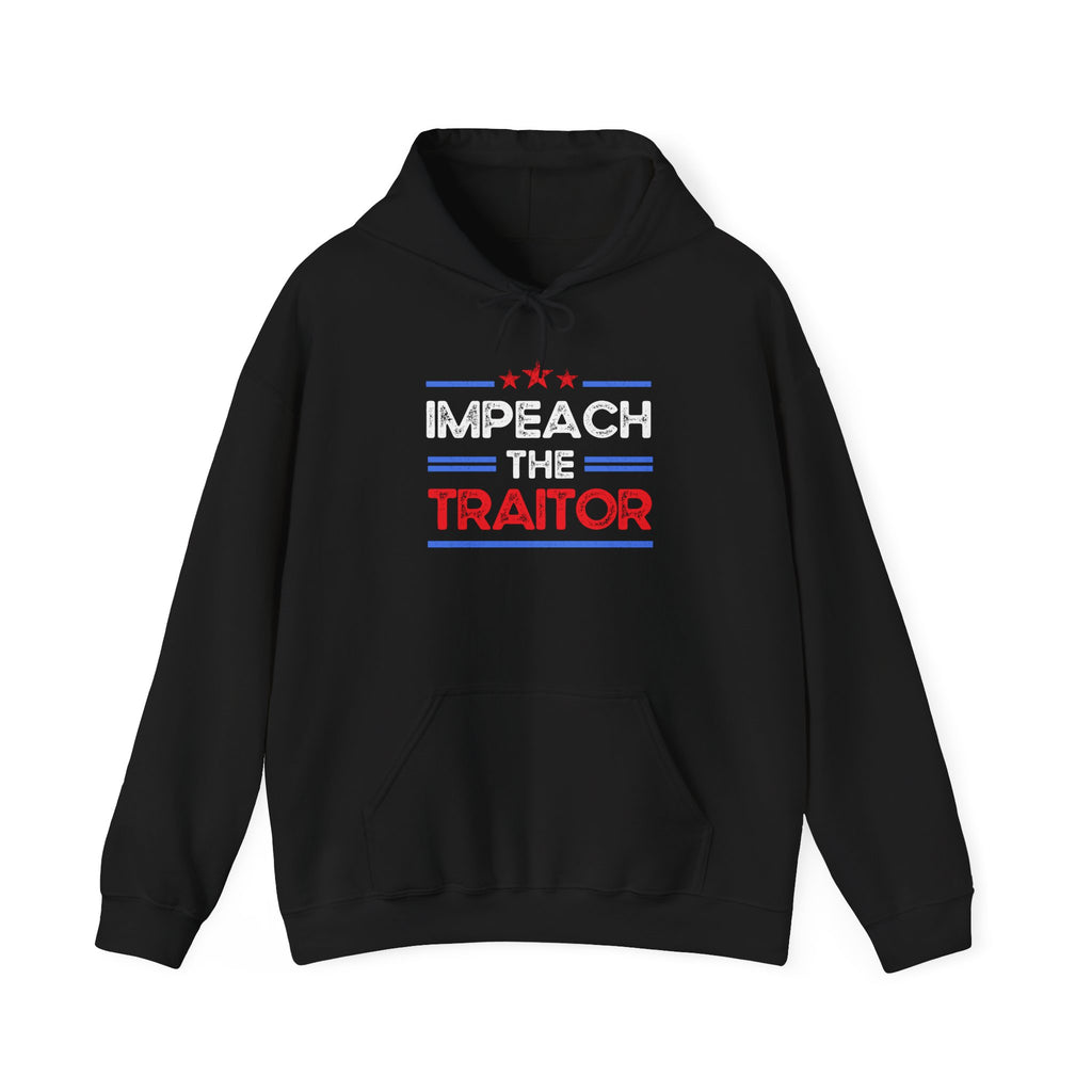 Hoodie — "Impeach The Traitor" Political Protest Hoodie (Patriotic Red & Blue) Anti Trump Sweatshirt
