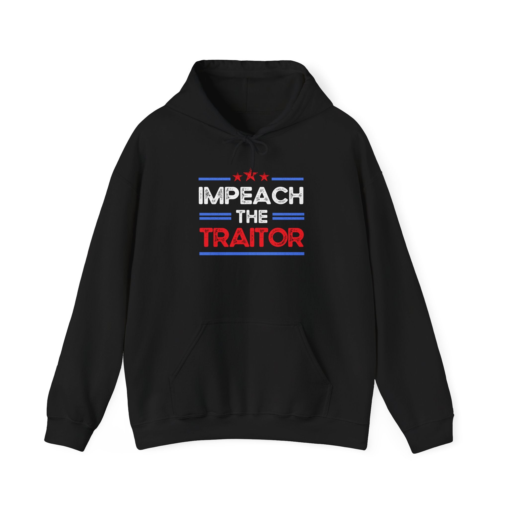 Hoodie — "Impeach The Traitor" Political Protest Hoodie (Patriotic Red & Blue) Anti Trump Sweatshirt
