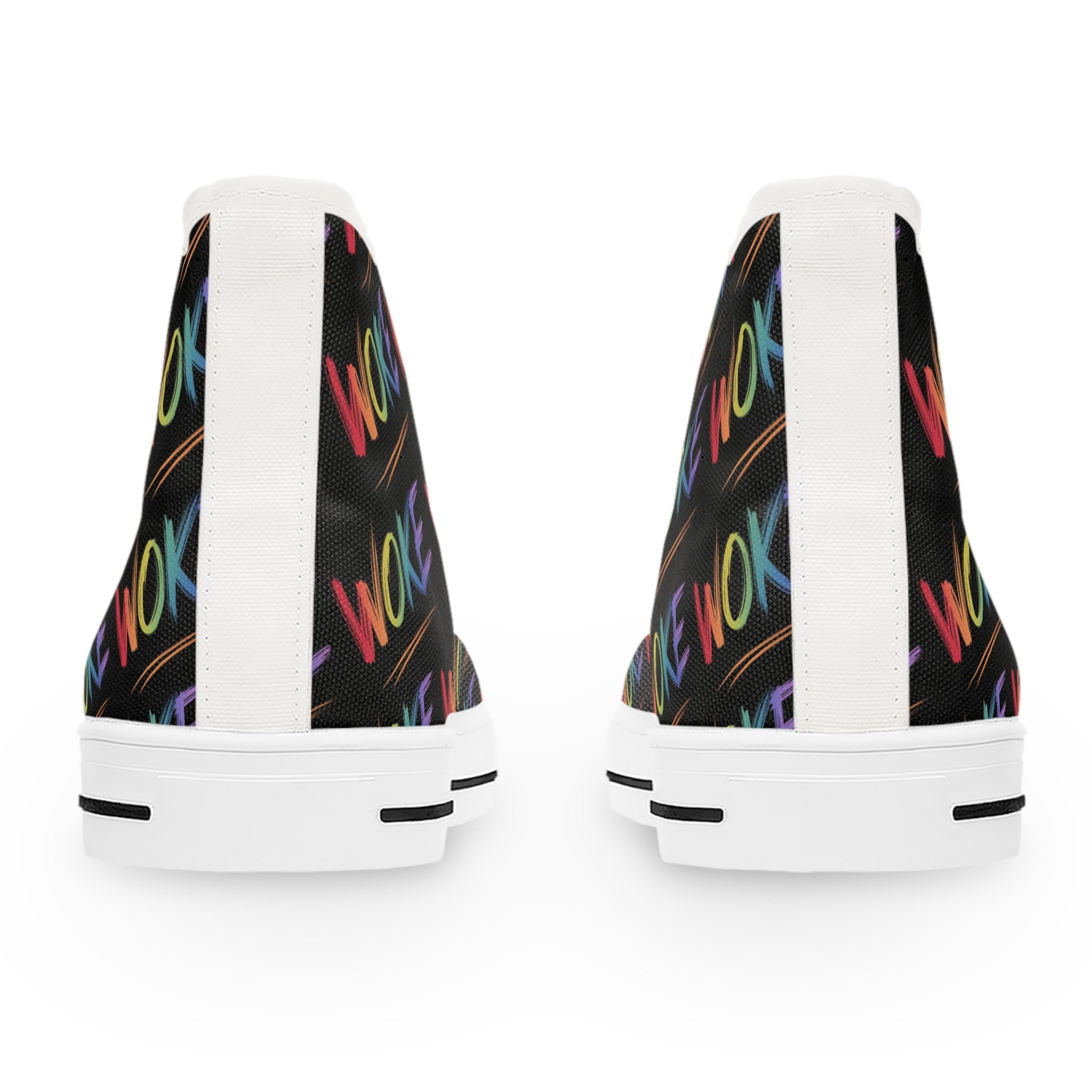 Woke Women's High Top Sneakers, Trendy Sneakers, Colorful Fashion, Statement Footwear, Gift for Activists, Casual Wear, Liberal Protest Chucks, Anti Trump Apparel, Save Democracy