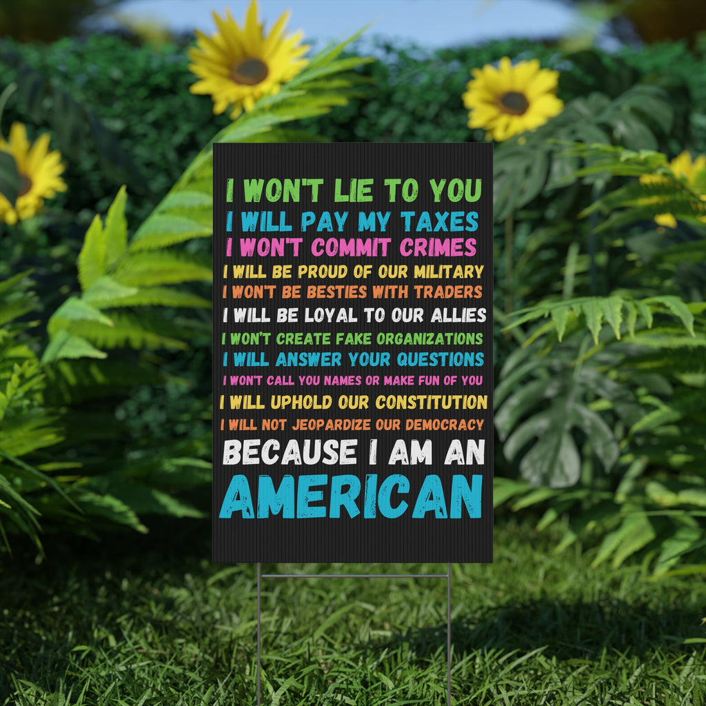 Yard Sign - Anti Trump Human Rights Activists Defend Democracy No Kings Protest, Resistance Movement