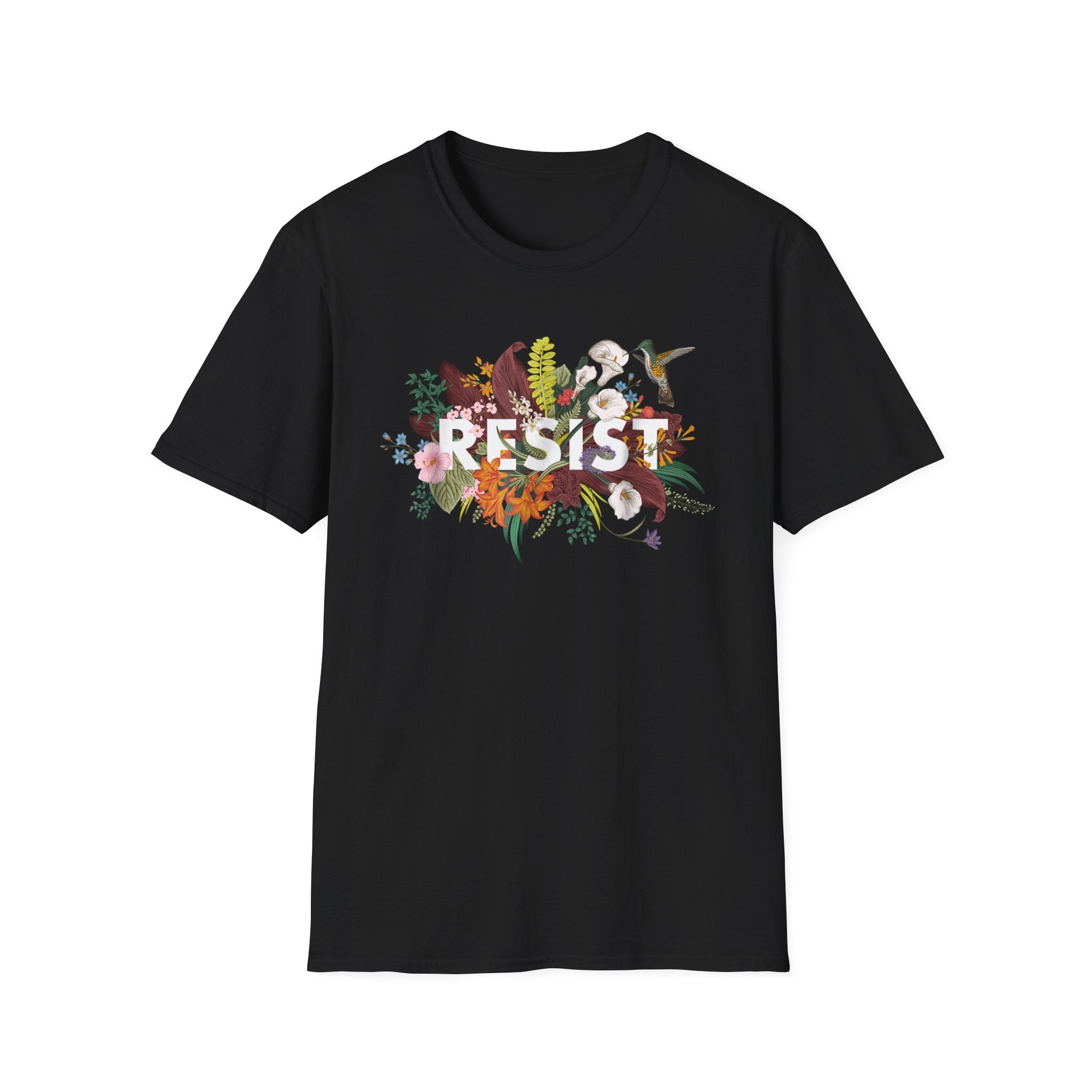 Anti Trump Resist Floral T-Shirt, Political Rights Activist Tee, No Kings Protest Shirt, Social Justice Clothing, Feminist Apparel