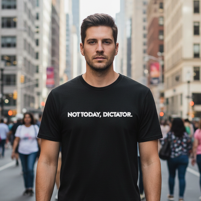 Not Today, Dictator T-Shirt — Anti-Authoritarian Graphic Tee, Political Humor Democracy Activists Anti Trump Shirt