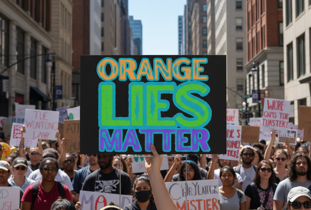 Political Rights Activists Yard Sign, Protest Against Orange Lies, Anti Trump Protest Poster, Social Justice Movement Decor, Activism
