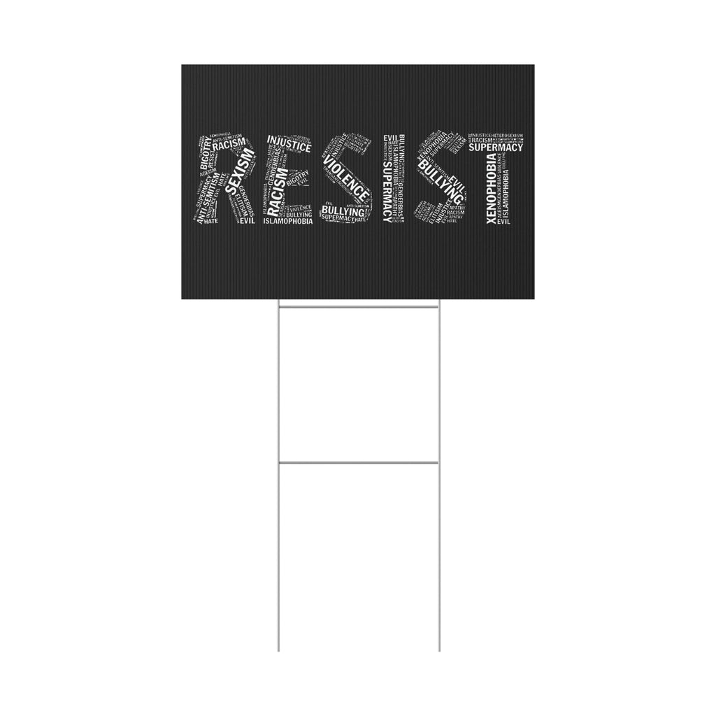 Yard Sign: Anti Trump Resistance Protest, Save Democracy, Human Rights Political Activists