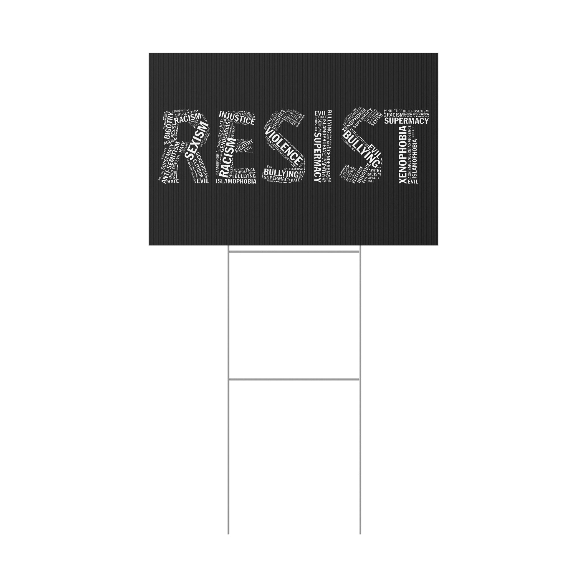 Yard Sign: Anti Trump Resistance Protest, Save Democracy, Human Rights Political Activists