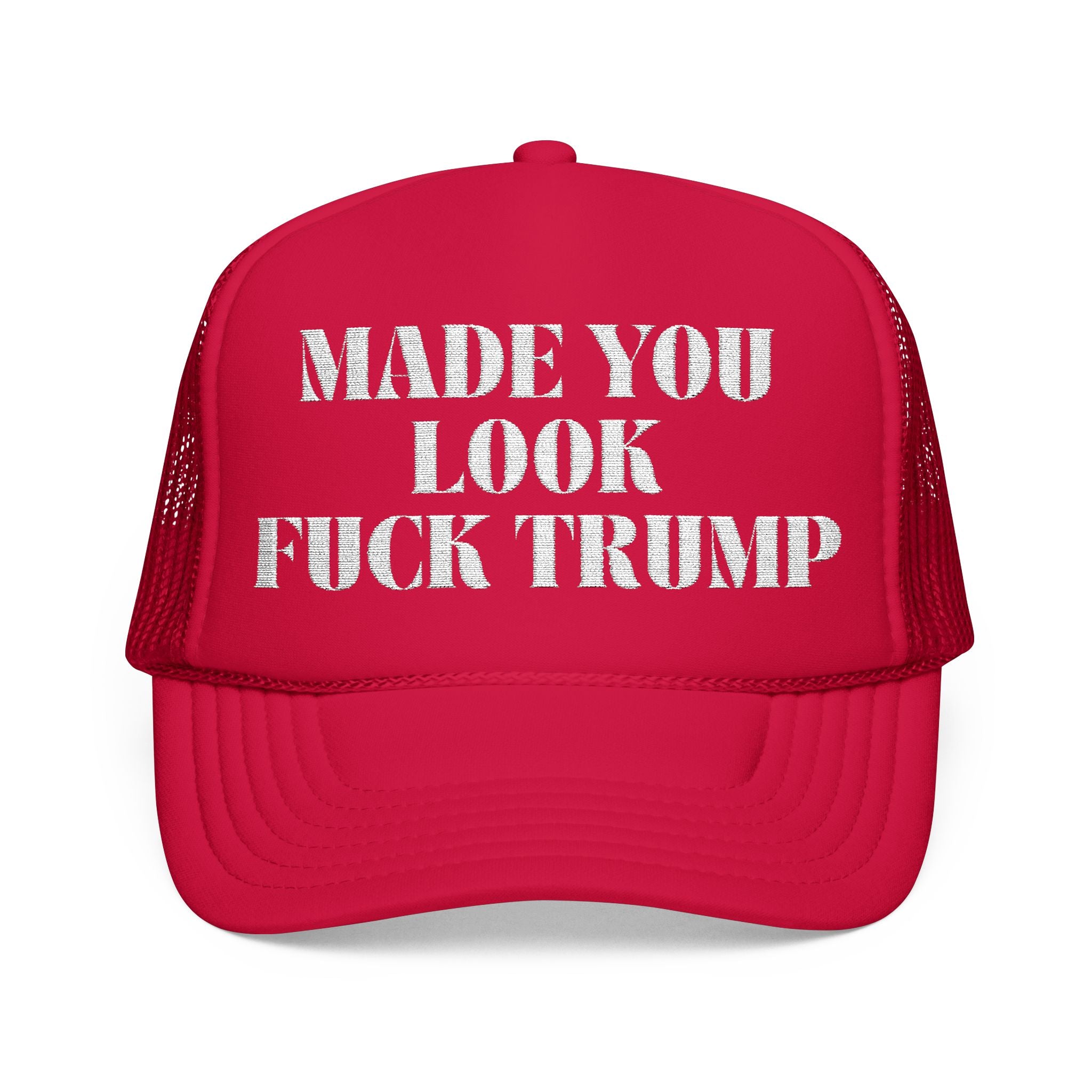 Embroidered Foam Trucker Hat, Anti Trump Political Humor, Liberal Democrat, Mocking MAGA, Political Satire Cap, Funny Political Gift,
