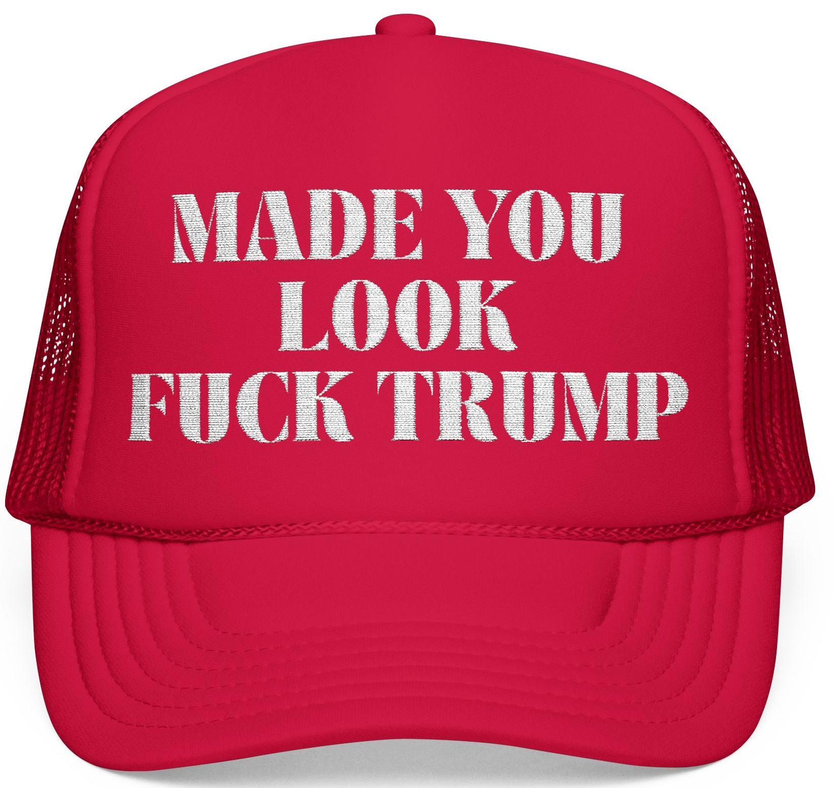 Embroidered Foam Trucker Hat, Anti Trump Political Humor, Liberal Democrat, Mocking MAGA, Political Satire Cap, Funny Political Gift,