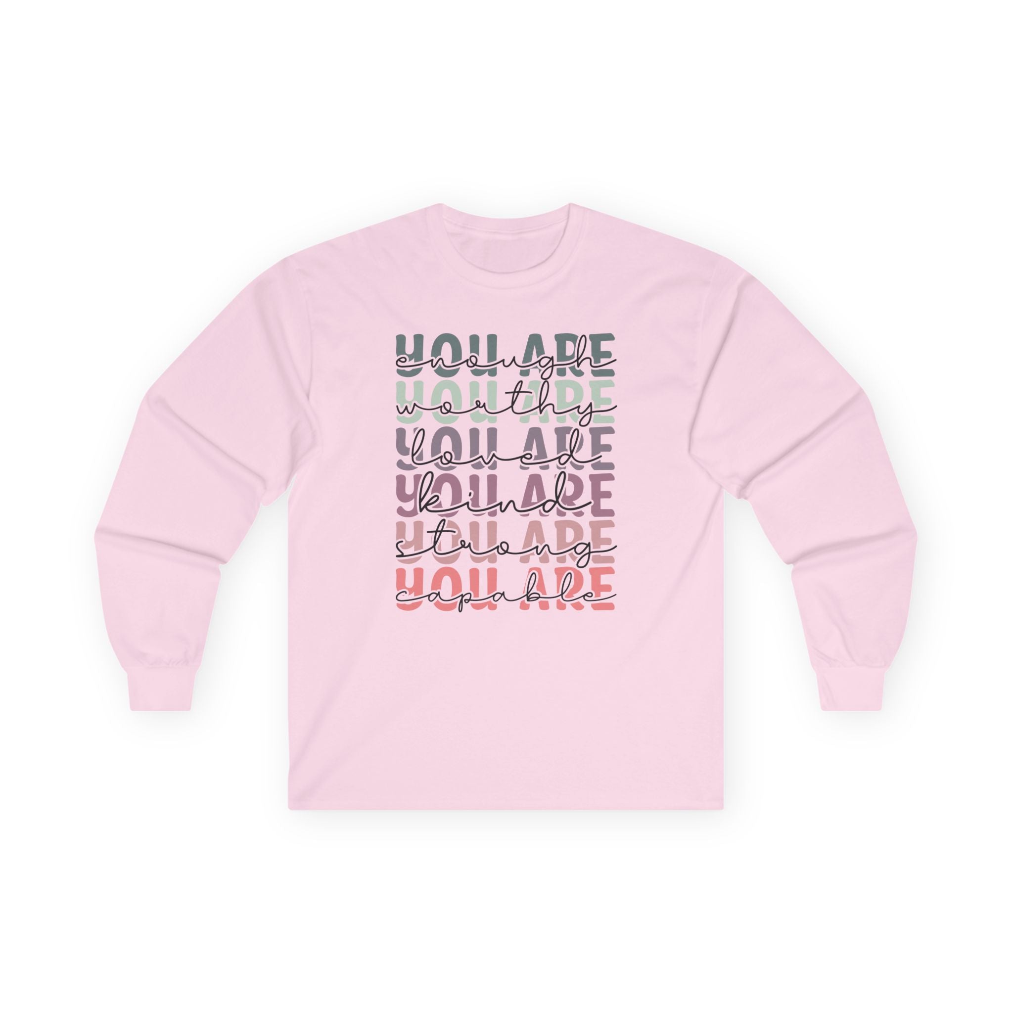 Positive Vibes Unisex Long Sleeve Tee, Mental Health Shirt, Trending Christmas Gift, Inspirational Clothing, Holiday Apparel