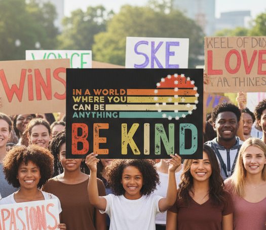 Yard Sign, Be Kind Positive Quotes Equality Not Division, Outdoor Decoration, Lawn Decor, Garden Sign, Inspirational Quote, Political