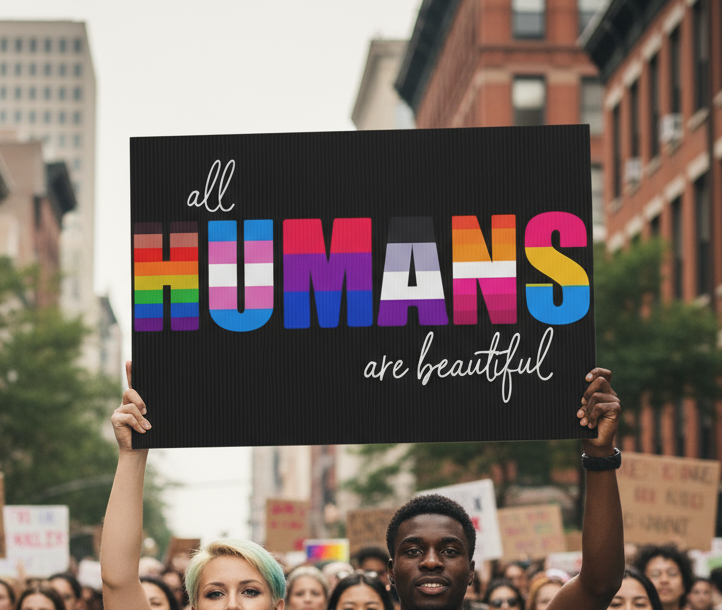 Activist Yard Sign, Equality Inclusion Plastic Lawn Stake, Protesters Home Decor, Human Rights Movement Outdoor Sign, Social Justice Protest