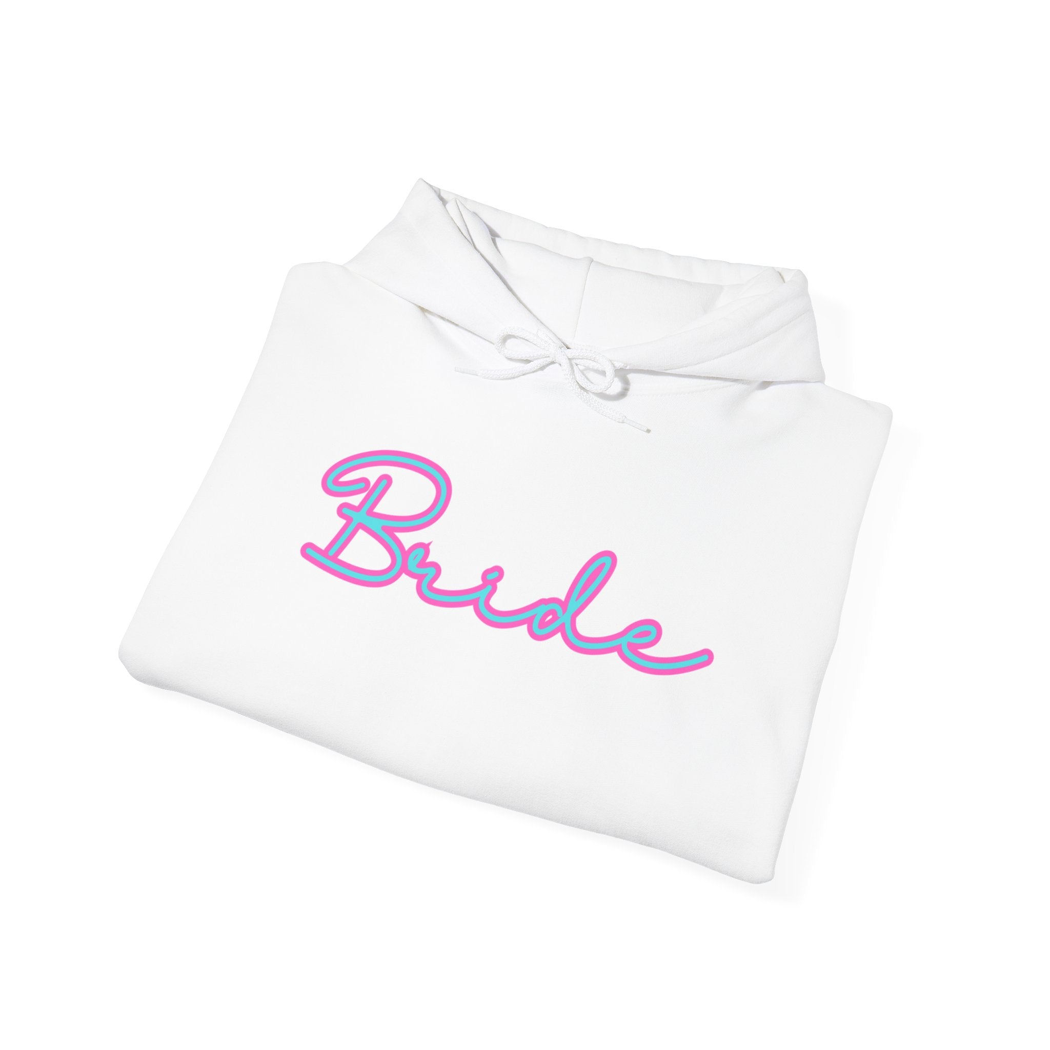 Bride Hoodie, Minimalist Design Cute Font, Pink and Blue, Wedding Sweatshirt, Bridal Party Gift, Gender Neutral Hooded Pullover, Bride-to-Be