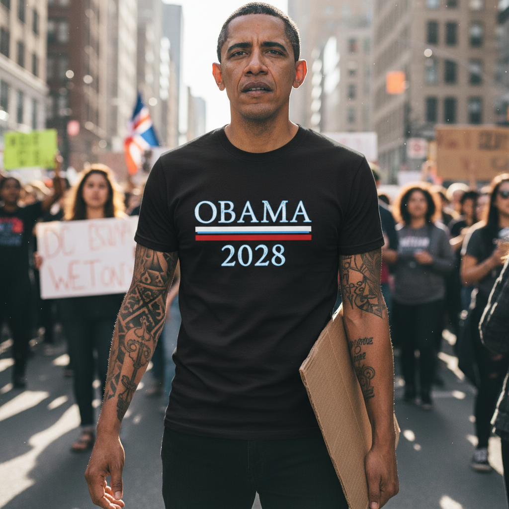 Obama 2028 FDT Political Activist Unisex Softstyle T-Shirt, Anti Trump Tee, Obama Campaign Shirt, Election 2028 Top, Protest Apparel