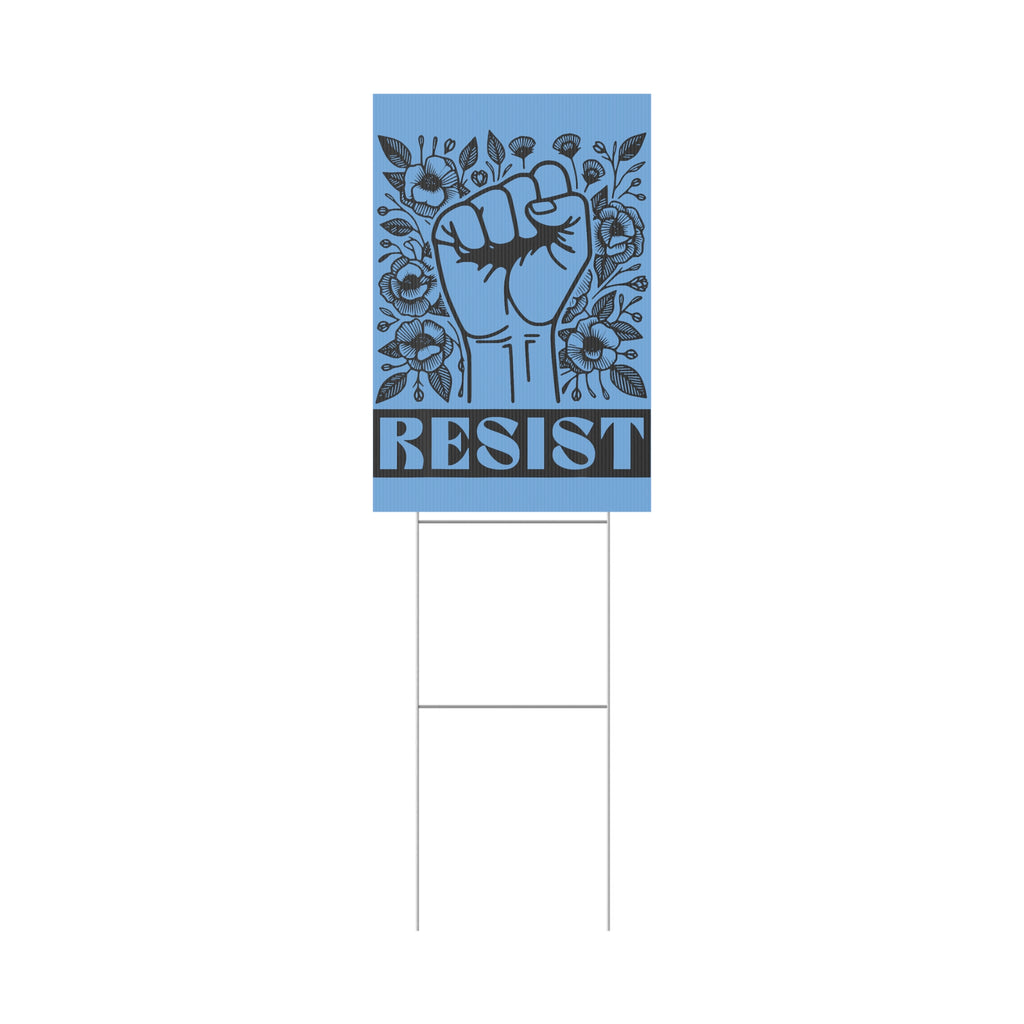 Political Rights Activists Plastic Yard Sign, Resist Anti Trump Freedom Save Democracy, Protest Protester Protesters Resistance