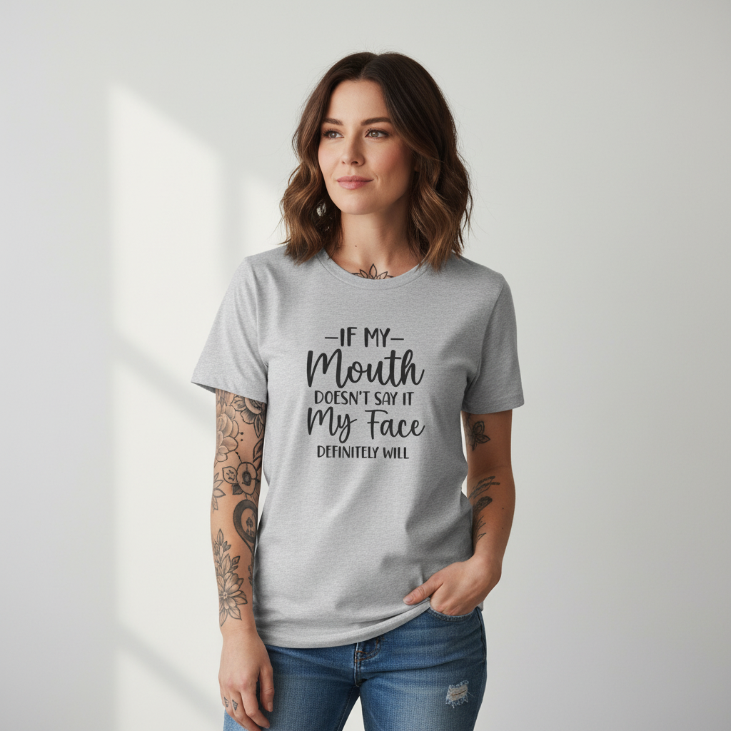 Funny Sarcasm Unisex T-Shirt, Loud Mouth Tee, Facial Expressions Shirt, Hilarious Graphic Top, Humorous Gift Idea