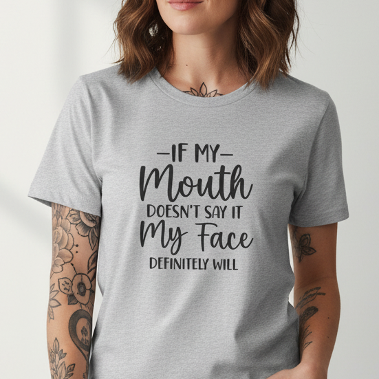 Funny Sarcasm Unisex T-Shirt, Loud Mouth Tee, Facial Expressions Shirt, Hilarious Graphic Top, Humorous Gift Idea