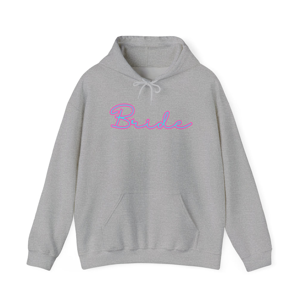 Bride Hoodie, Minimalist Design Cute Font, Pink and Blue, Wedding Sweatshirt, Bridal Party Gift, Gender Neutral Hooded Pullover, Bride-to-Be