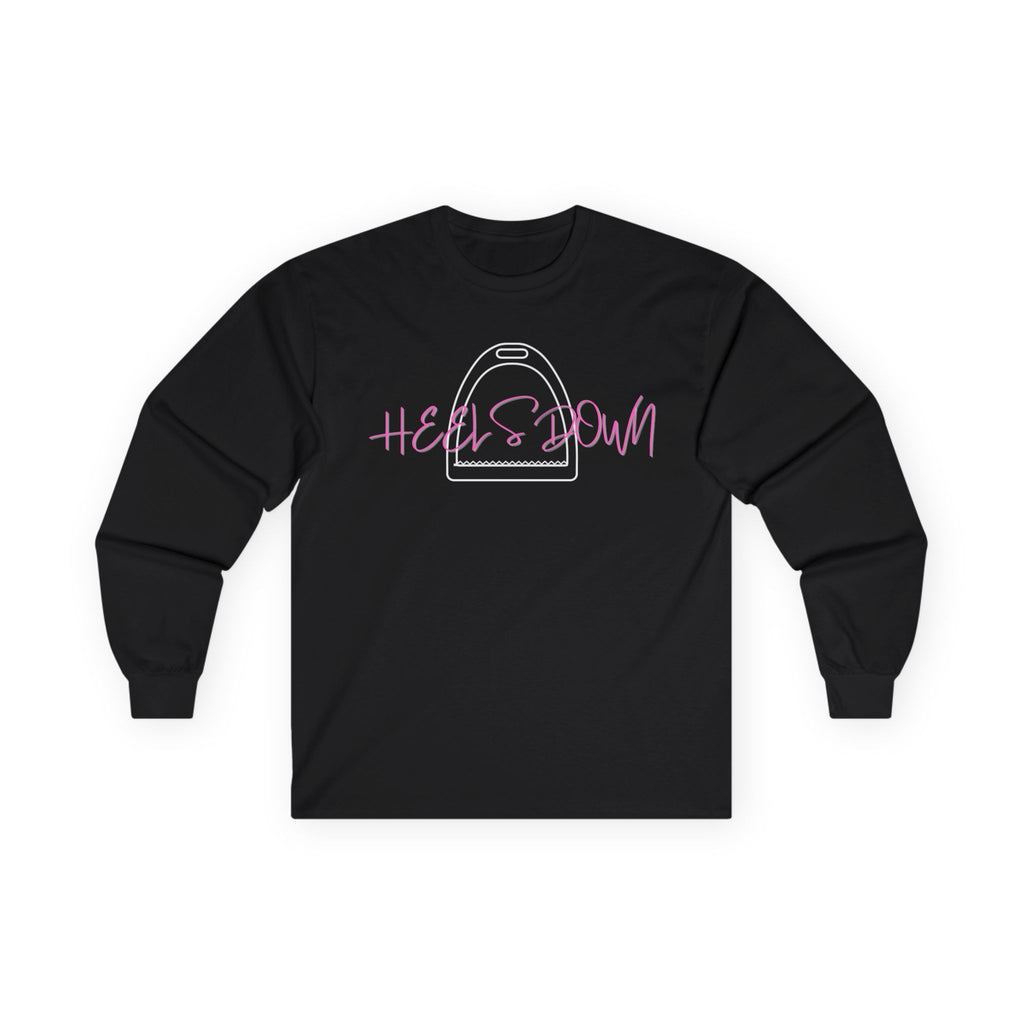 Heels Down Equestrian Long Sleeve Tee - Hunter Jumper Dressage Gift for Horse Lover