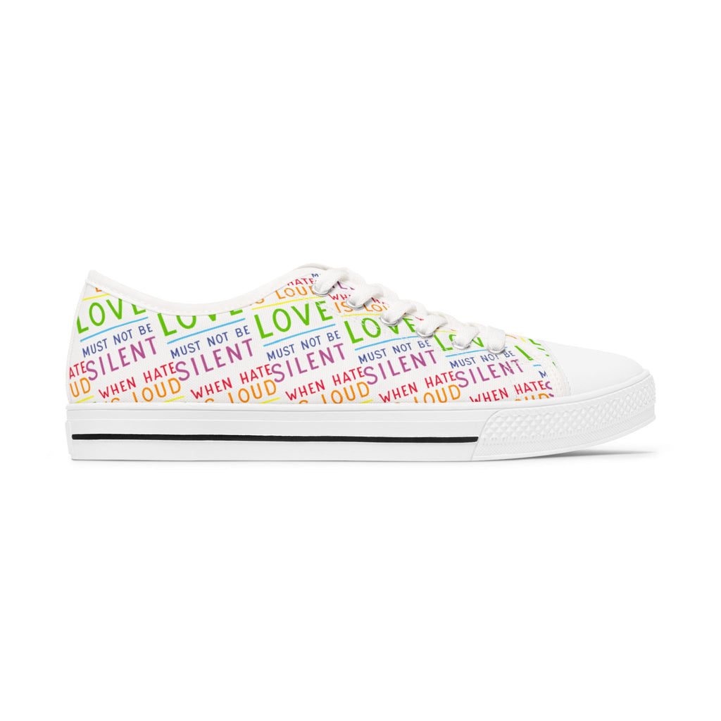 Low Top Sneakers, Love Not Hate, Equality and Inclusion, Human Rights Activists Gift, Women's Shoes, Trendy Sneaker, Feminist Fashion Chucks