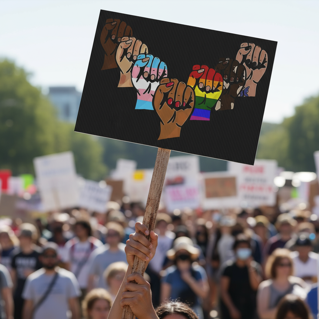 Feminist Yard Sign, Human Rights Activist Protest Sign, Anti Trump Plastic Yard Sign, Equality Solidarity Poster, Protest Art Display,