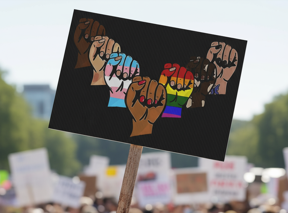 Feminist Yard Sign, Human Rights Activist Protest Sign, Anti Trump Plastic Yard Sign, Equality Solidarity Poster, Protest Art Display,