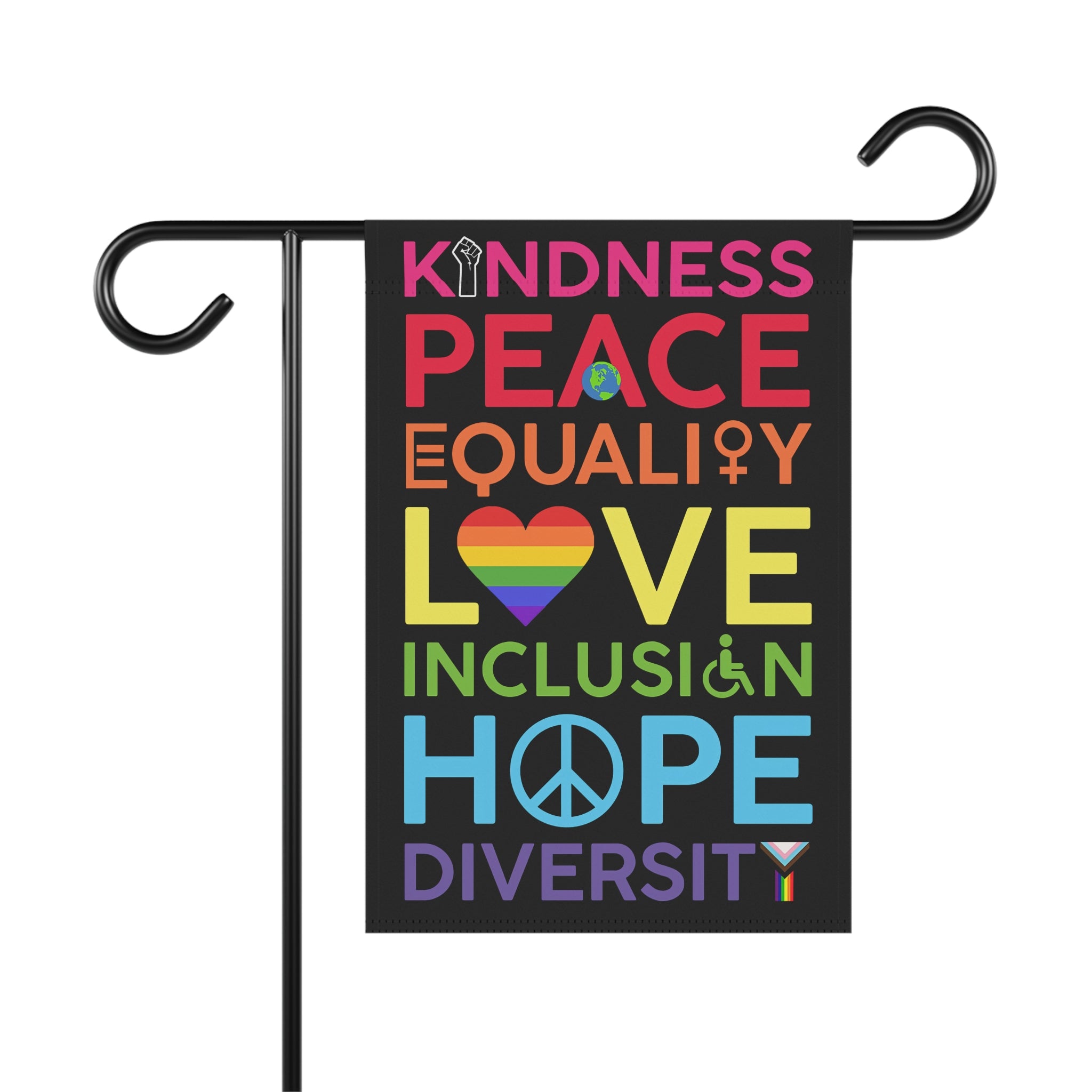 Banner - Human Rights Activists Kindness Peace Rainbow Design, Anti Trump, Motivational Sign
