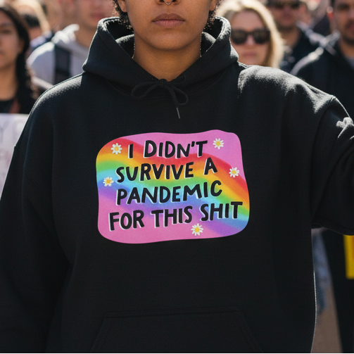 Hoodie - Political Humor Rainbow Design Anti Trump Dictator