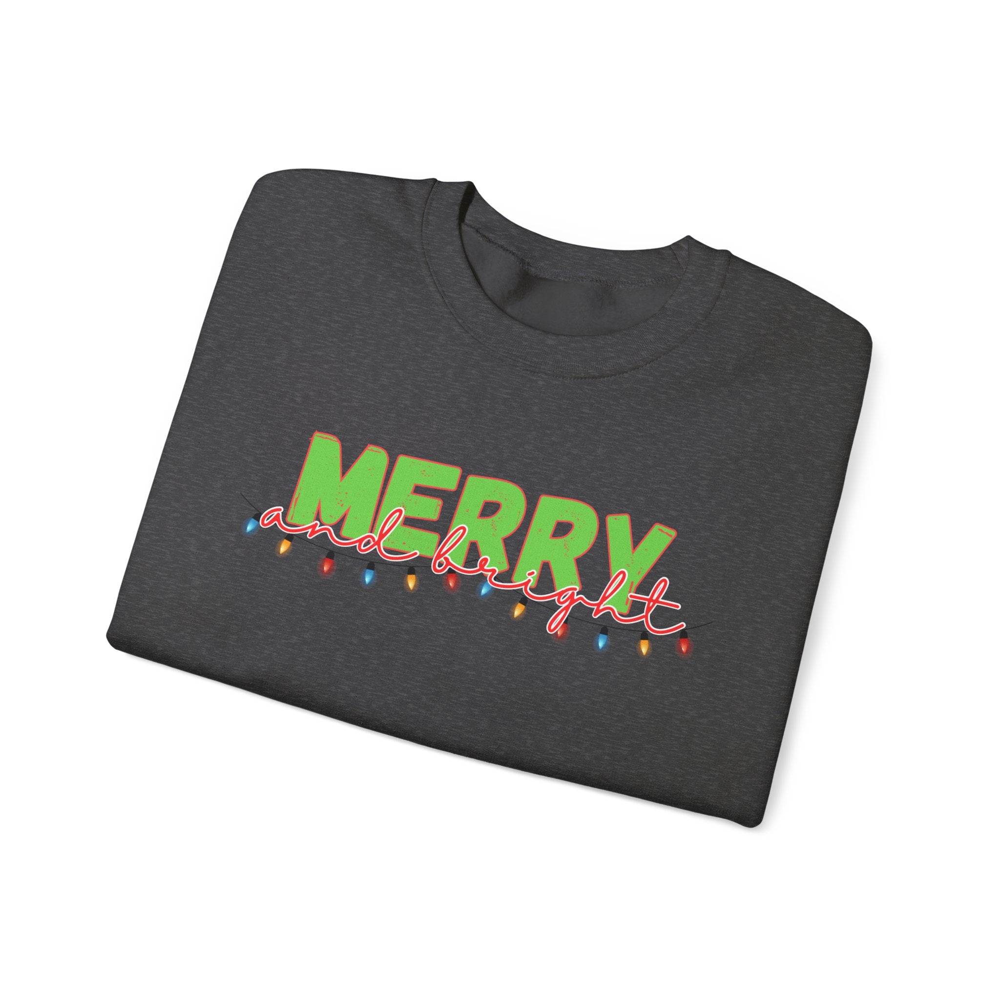 Merry and Bright Sweatshirt, Christmas Crewneck, Cozy Winter Jumper, Holiday Pullover, Festive Top, Trending Design Christmas Gifts, Retro Vintage Christmas