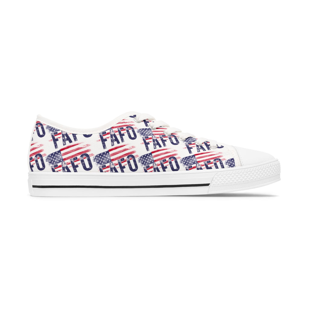 Political Rights Activists Women's Sneakers, FAFO, Anti Trump, Vintage American Flag, Activist Shoes, Protester Footwear Liberal Fashion, Anti Trump Apparel Chucks