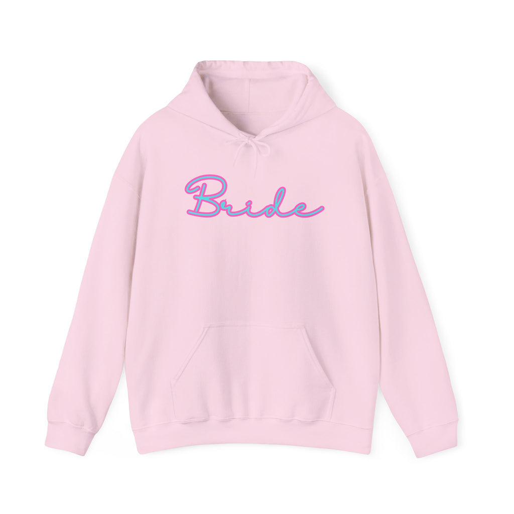 Bride Hoodie, Minimalist Design Cute Font, Pink and Blue, Wedding Sweatshirt, Bridal Party Gift, Gender Neutral Hooded Pullover, Bride-to-Be