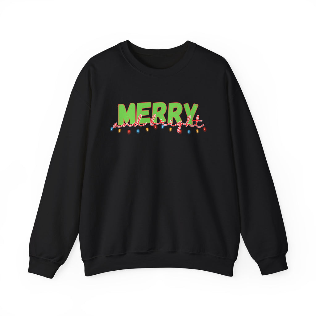 Merry and Bright Sweatshirt, Christmas Crewneck, Cozy Winter Jumper, Holiday Pullover, Festive Top, Trending Design Christmas Gifts, Retro Vintage Christmas