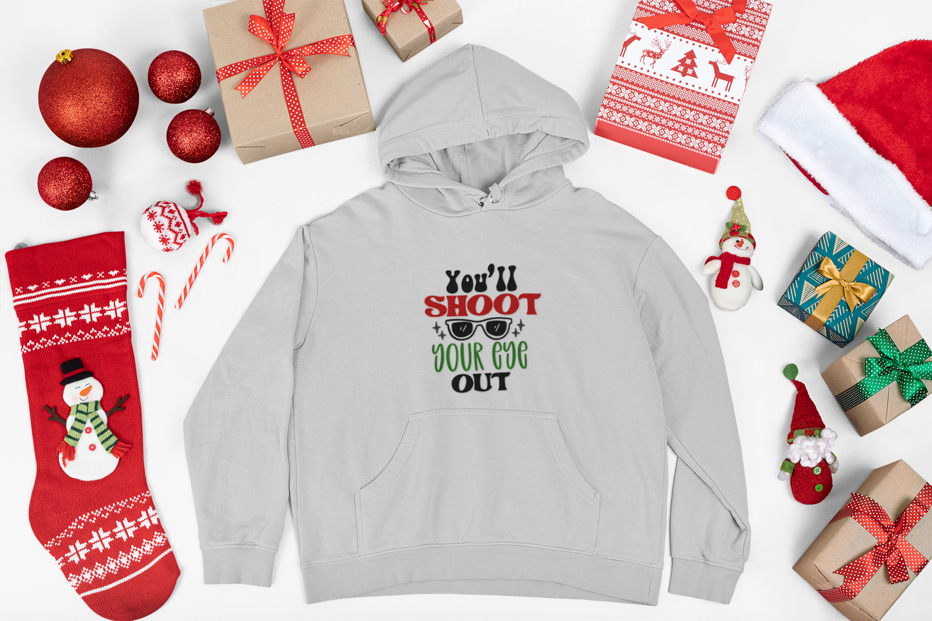Retro Vintage Christmas Hoodie, Unisex Heavy Blend Hooded Sweatshirt, A Christmas Story Movie Quotes Apparel Christmas Gifts