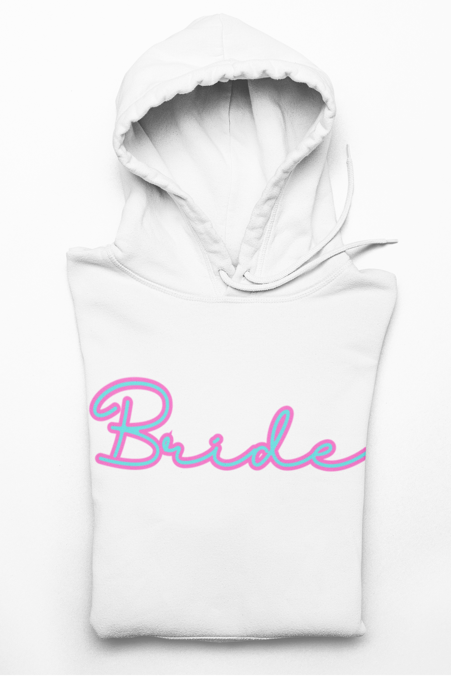 Bride Hoodie, Minimalist Design Cute Font, Pink and Blue, Wedding Sweatshirt, Bridal Party Gift, Gender Neutral Hooded Pullover, Bride-to-Be