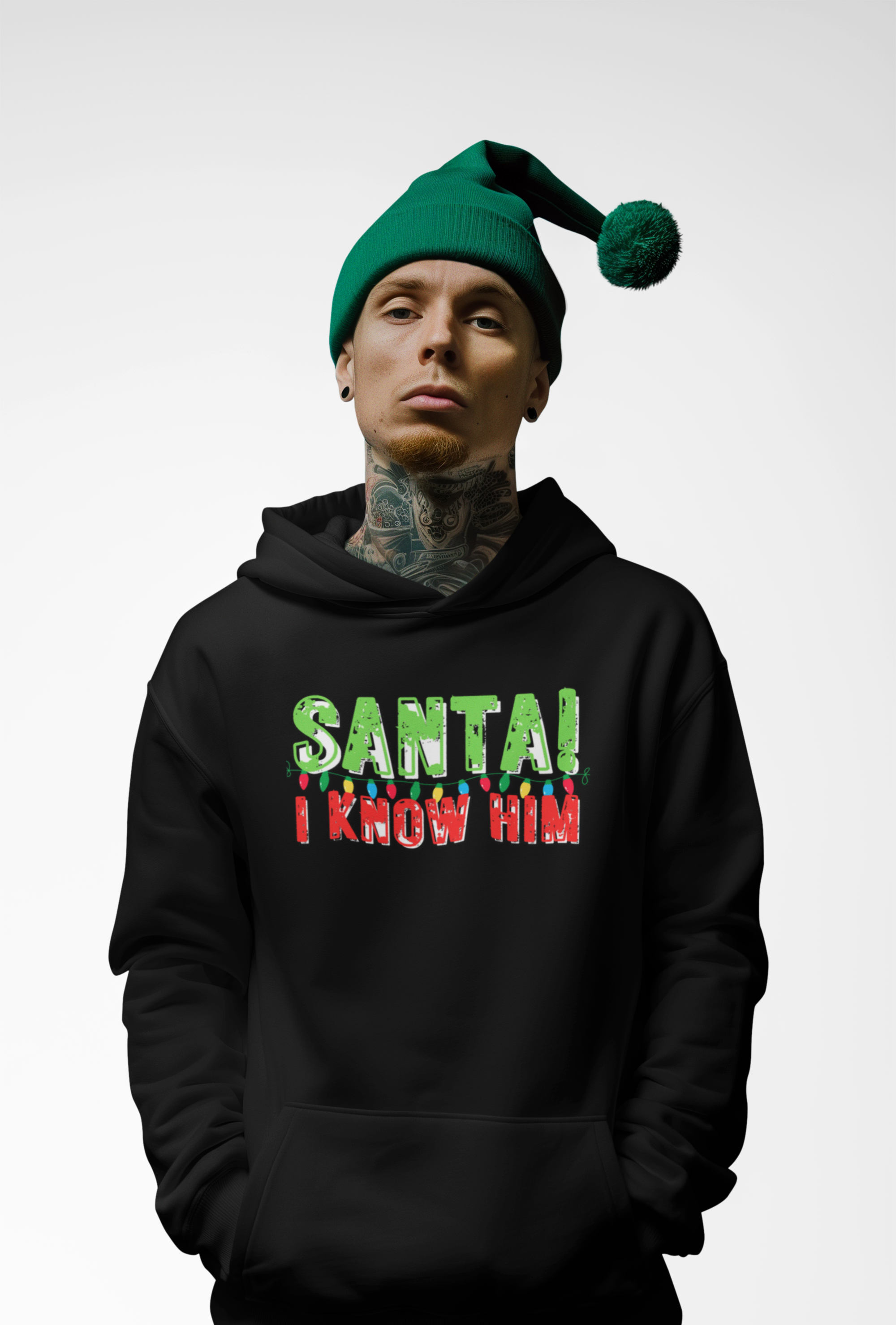 Funny Christmas Movie Elf Quotes Hoodie, Unisex Sweatshirt, Holiday Movie Fan Gift, Winter Apparel, Christmas Party Outfit Trending Gifts, Santa I Know Him
