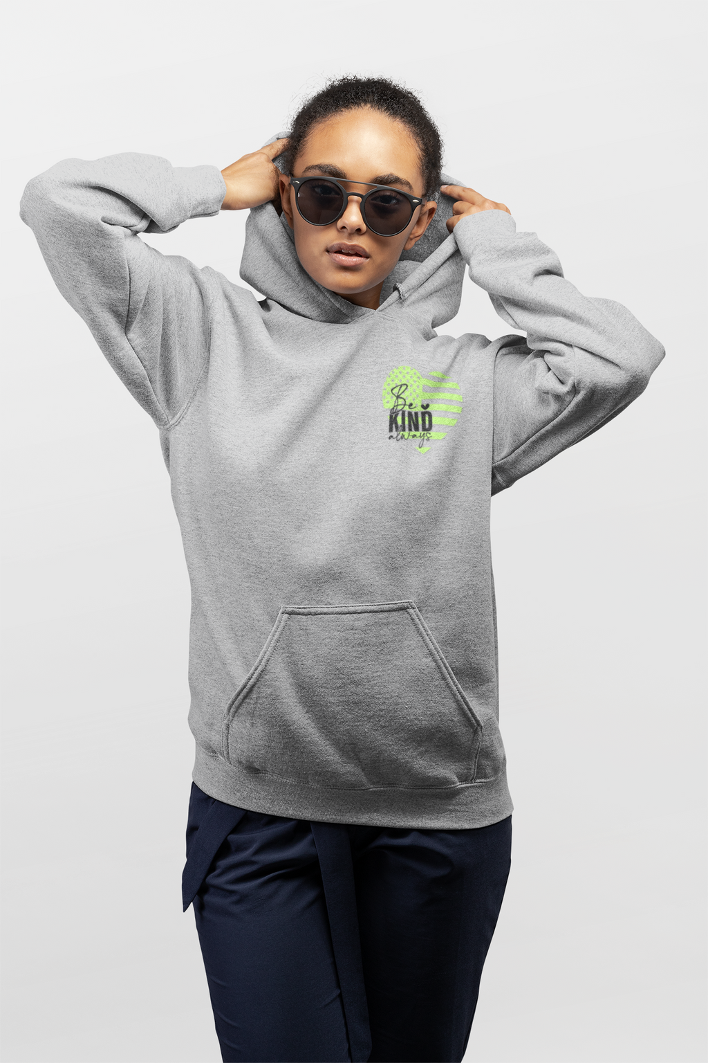 Be Kind Always Inspirational Hoodie, Bright Colors, Unisex Sweatshirt, Positive Quote Long Sleeve, Gift for Men Women Teens, Cozy Jumper,