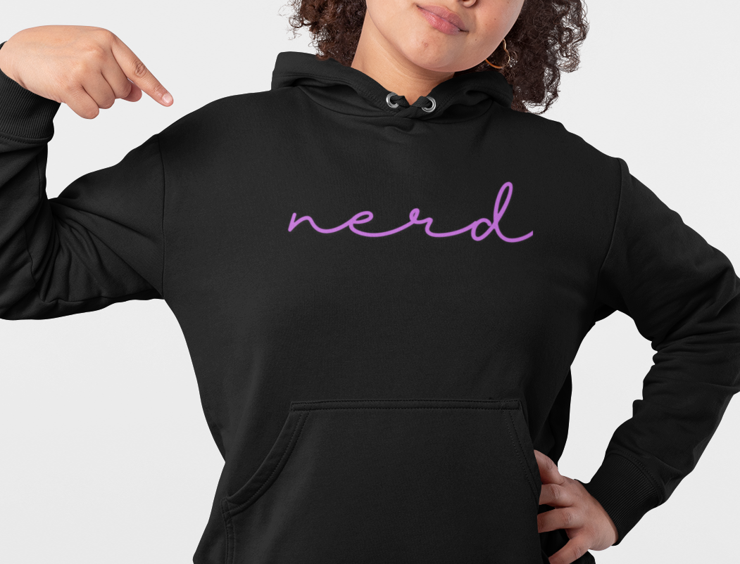 Nerd Funny Sweatshirt - Trending Font Minimalist Heavy Blend Hoodie, Christmas Birthdays Gifts, Unique Cute Fall Hoodie