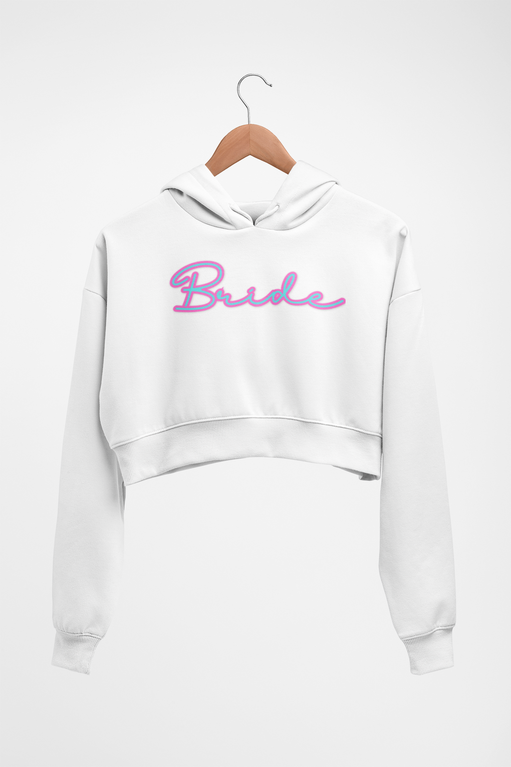 Bride Cropped Hoodie, Cute Minimalist Font Women's Sweatshirt, Bridal Shower Gift, Wedding Apparel, Bride-to-Be Top