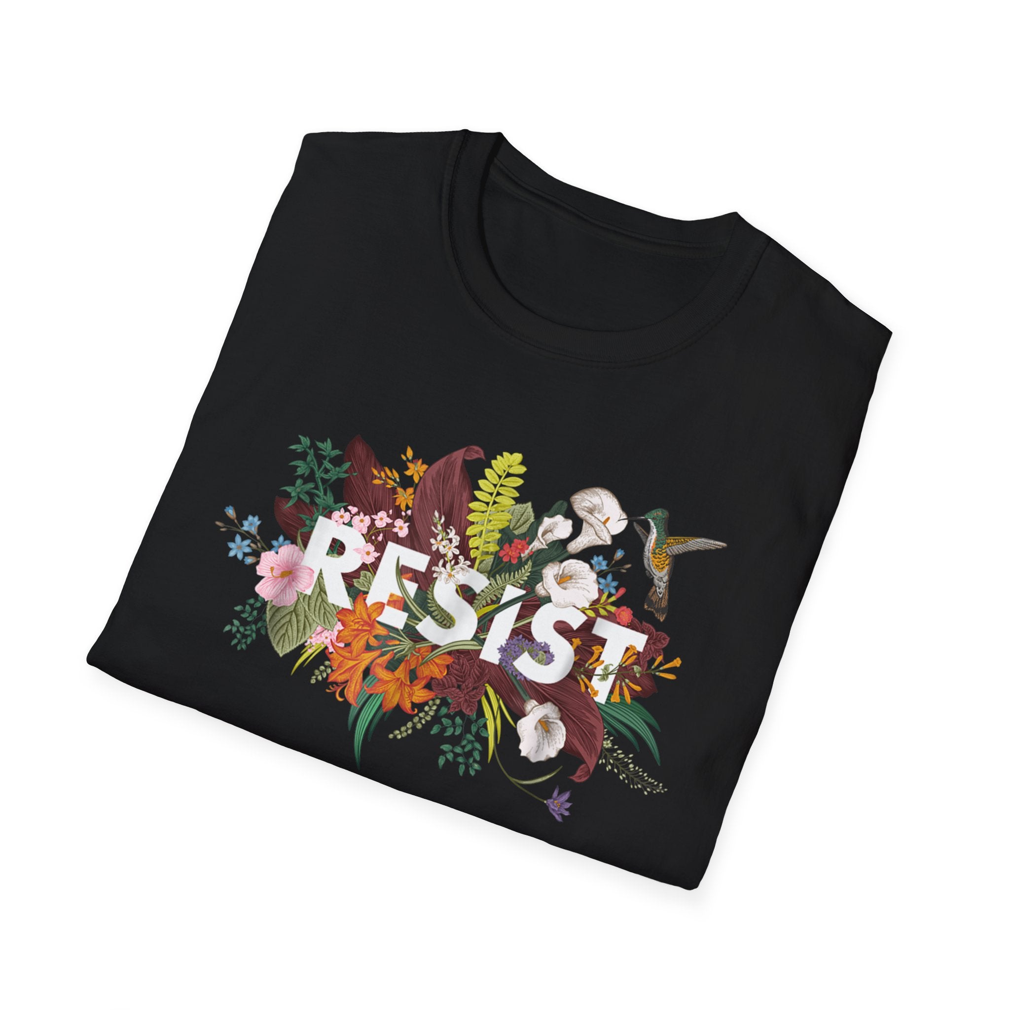Anti Trump Resist Floral T-Shirt, Political Rights Activist Tee, No Kings Protest Shirt, Social Justice Clothing, Feminist Apparel