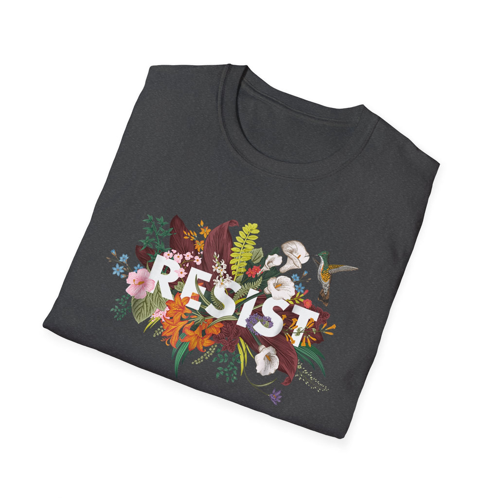 Anti Trump Resist Floral T-Shirt, Political Rights Activist Tee, No Kings Protest Shirt, Social Justice Clothing, Feminist Apparel