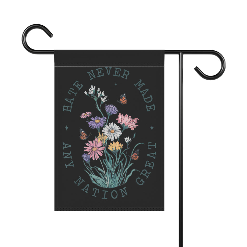 Flag, Political Protest Banner, Protest Sign, Garden Decor, House Decoration, Anti Trump Wildflower Design