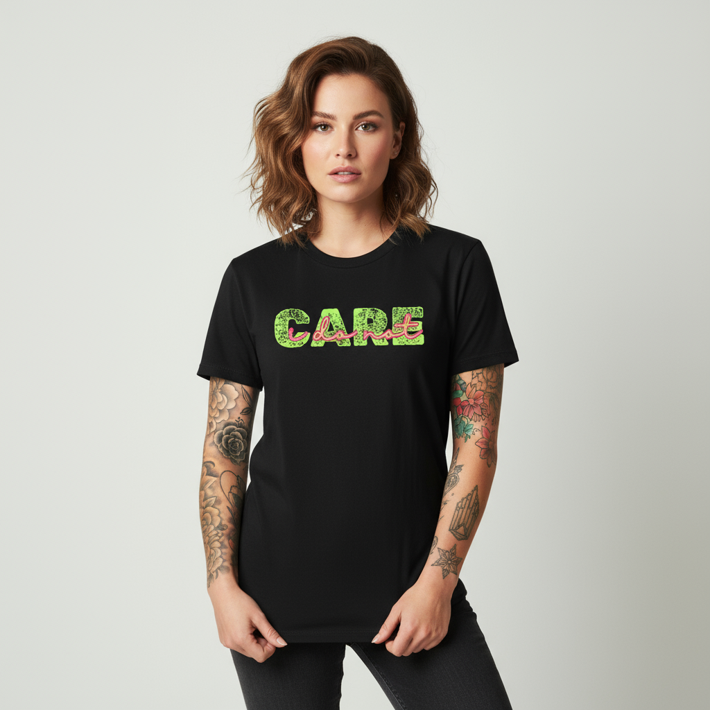I Do Not Care Funny Unisex Softstyle T-Shirt, Mom Humor, Bright Vintage Font, Gift for Mom, Graphic Tee, Funny Shirt Christmas Birthday Gift