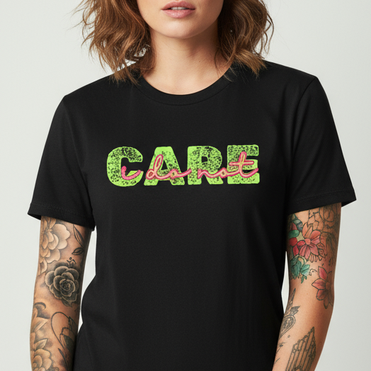 I Do Not Care Funny Unisex Softstyle T-Shirt, Mom Humor, Bright Vintage Font, Gift for Mom, Graphic Tee, Funny Shirt Christmas Birthday Gift