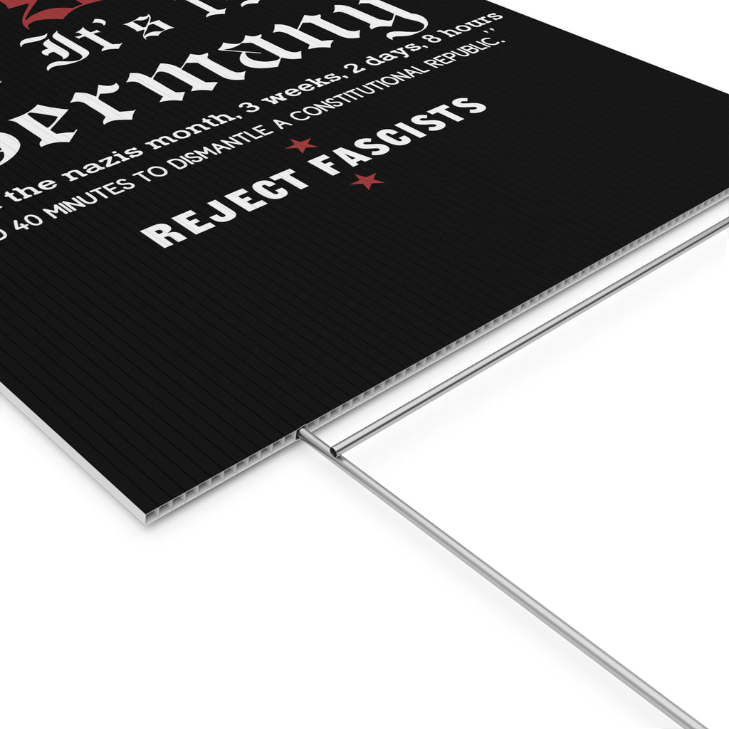 Political Protest Plastic Yard Sign, Anti Trump Resistance Decor, Resist Like 1938 Germany Placard, Activist Demonstration Poster, Election