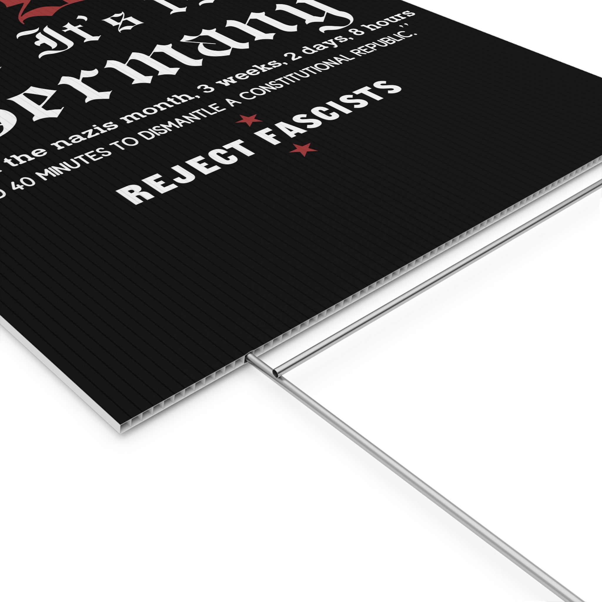 Political Protest Plastic Yard Sign, Anti Trump Resistance Decor, Resist Like 1938 Germany Placard, Activist Demonstration Poster, Election