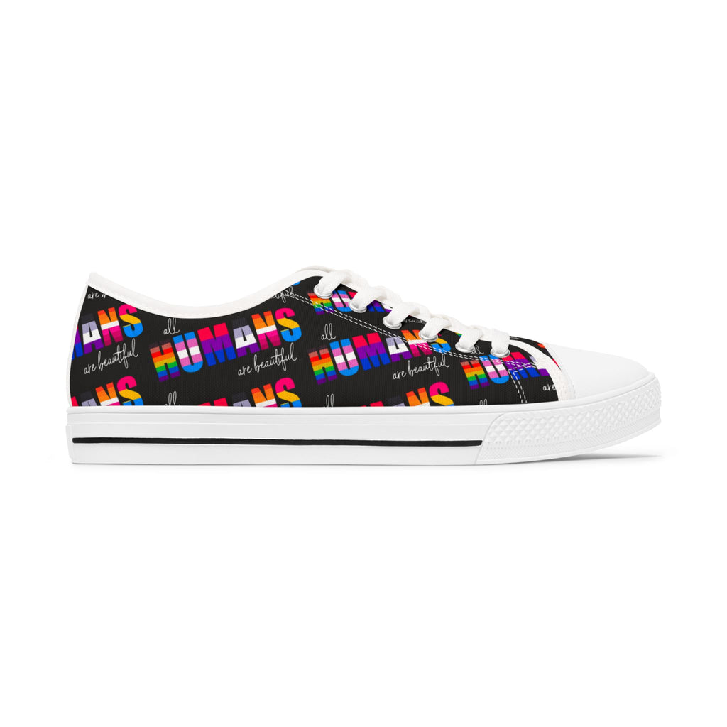 Equality Not Division Women's Low Top Sneakers, Inclusion Activist Shoes, Human Rights LGBTQ+ Sneakers, Equality Advocate Sneaks, Social