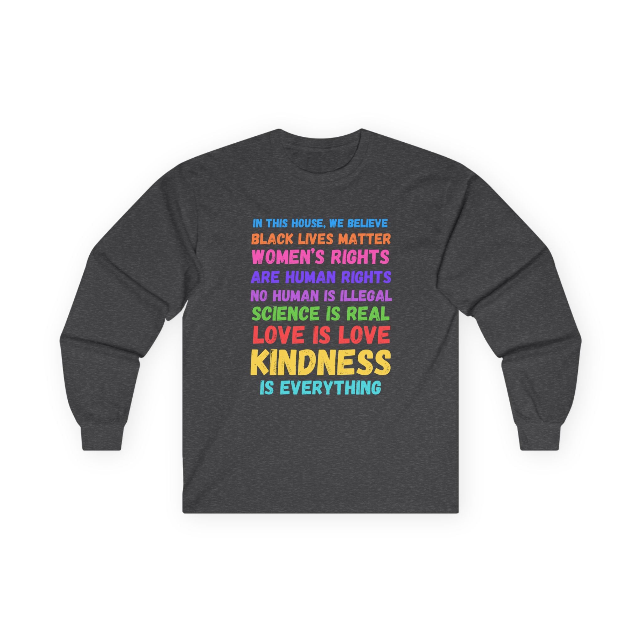 Anti Trump FDT Long Sleeve Tee, Equality Kindness Democrat Shirt, Unisex Political Activist Top, Unity Graphic Tee, Social Justice Apparel