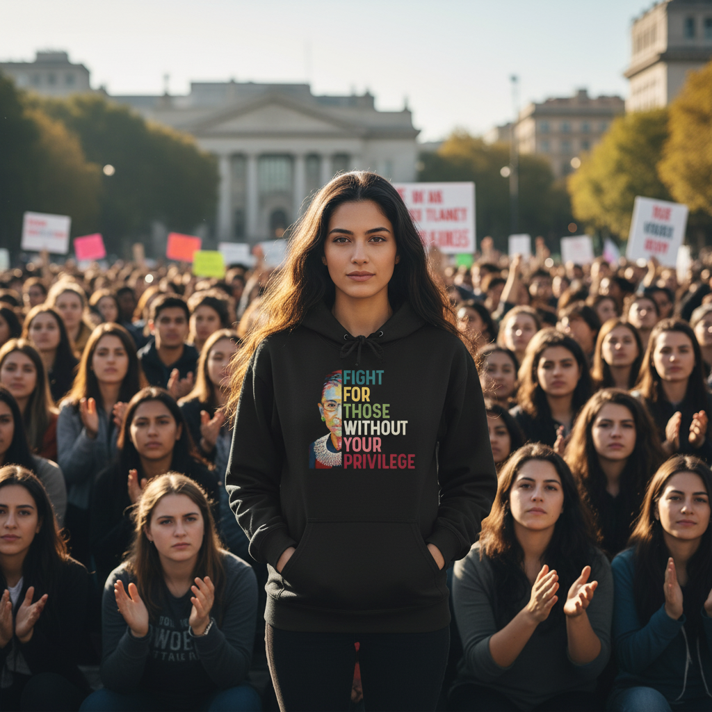 Hoodie — "Fight for Those Without Your Privilege" Social Justice Graphic Hooded Sweatshirt