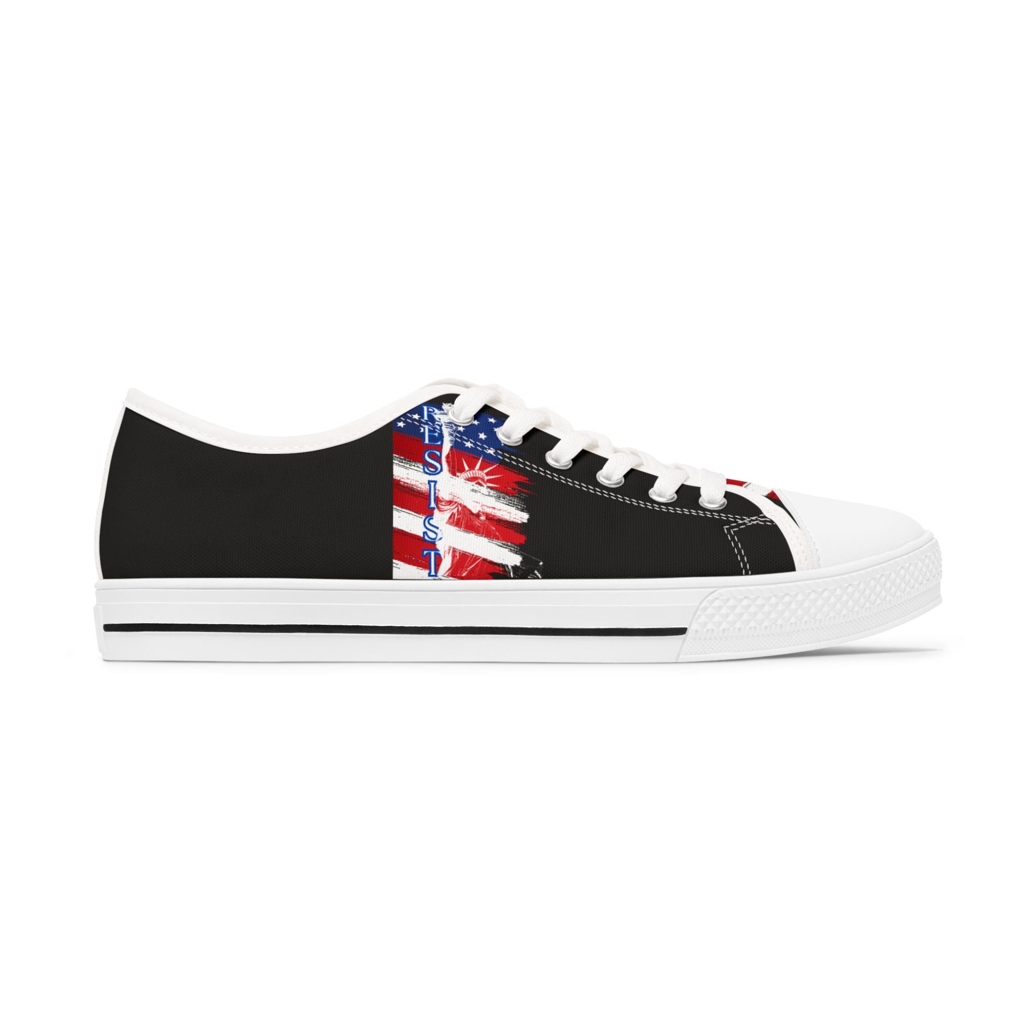 Sneakers - Resist Activists Anti Trump Rights - Women's Low Top Shoes, Save Democracy, Political Protester Footwear