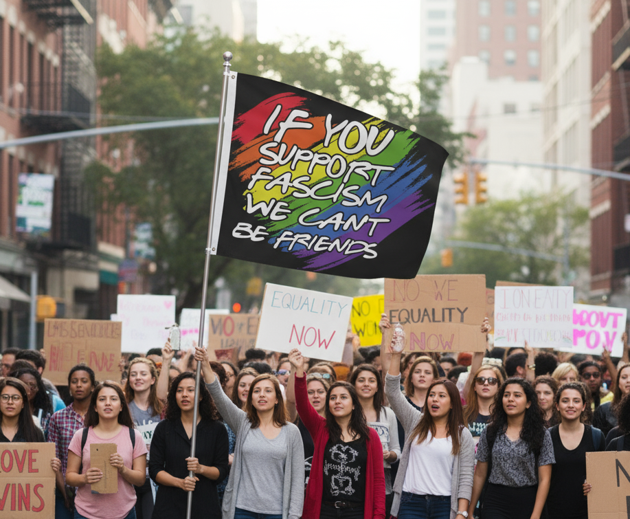 Flag, Anti Trump, Fight Fascism, Graffiti, Rainbow, Human Rights Activists, Banner, Wall Art, Home Decor, Protest Sign, Yard Decoration,