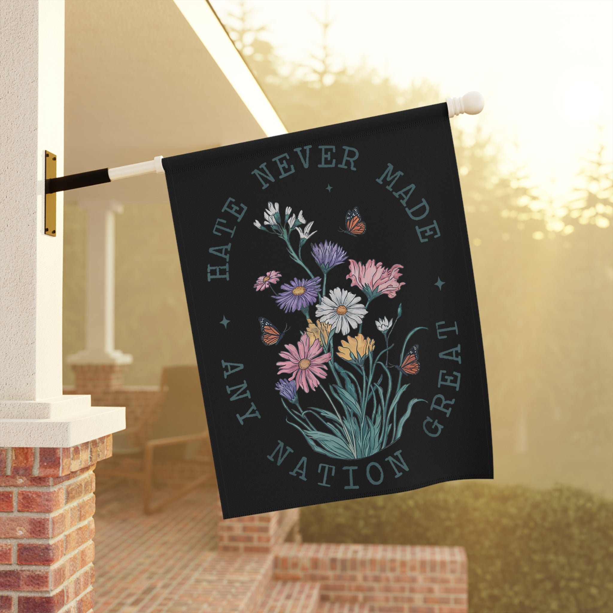 Flag, Political Protest Banner, Protest Sign, Garden Decor, House Decoration, Anti Trump Wildflower Design